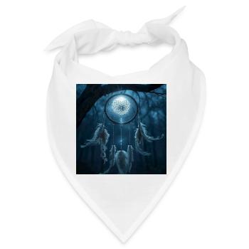 Traumfänger-Nacht-Talisman – Dunkle Fantasie - Bandana - Weiß - Vorne