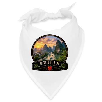 Guilin China Urlaub asiatische Fluss Stadt Natur - Bandana - Weiß - Vorne
