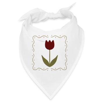 Tulpe in gerahmter Silhouette - Bandana - Weiß - Vorne