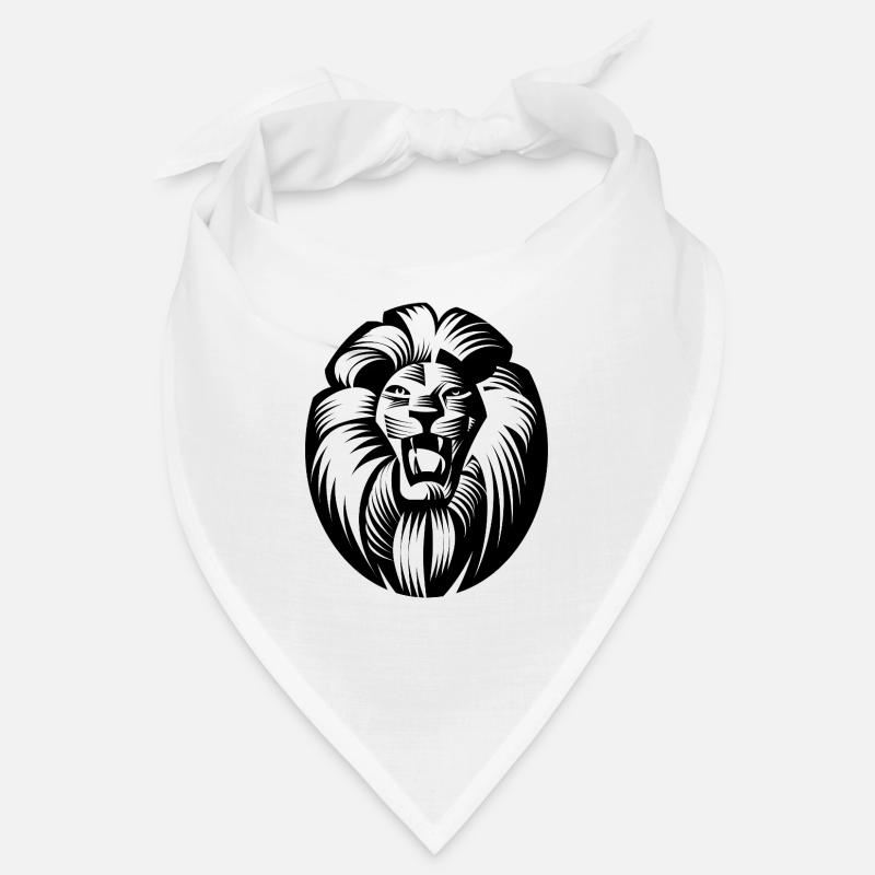 Predatory Lion – Monochrome Vector Graphic Bandana