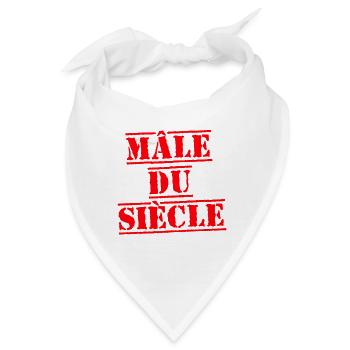 MÄNNLICHER MANN DES JAHRHUNDERTS – skurriles Wortspiel - Bandana - Weiß - Vorne