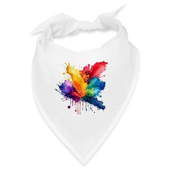 Farbspritzer Explosion - Bandana - Weiß - Vorne