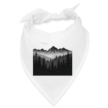 Nebelwald Bergsilhouette - Bandana - Weiß - Vorne
