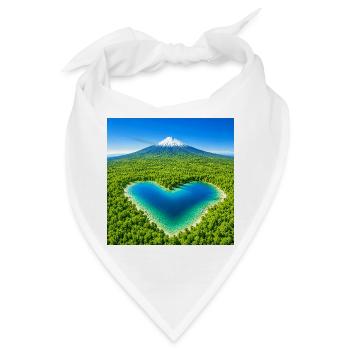 Herzlagune im Wald vor Vulkan Himalaya Gebirge - Bandana - Weiß - Vorne