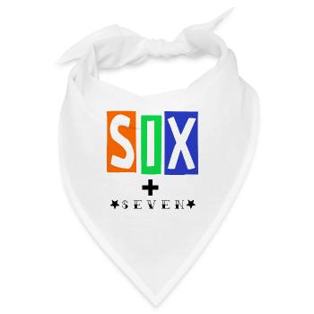 SIX Farbblock Logo Streetwear - Bandana - Weiß - Vorne