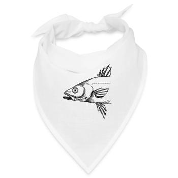 Fischkopf – Illustration - Bandana - Weiß - Vorne