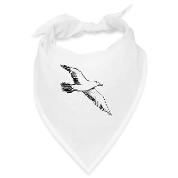 Fliegende Möwe – Illustration - Bandana - Weiß - Vorne