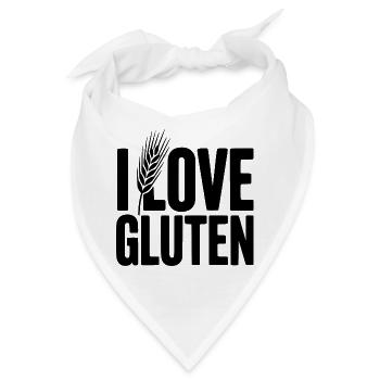 Ich liebe Gluten - Bandana - Weiß - Vorne