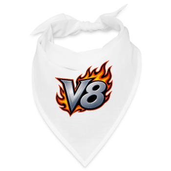 V8 Flammenemblem - Bandana - Weiß - Vorne