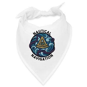 Vintage Nautical Navigation Sextant Sea Badge - Bandana - Weiß - Vorne