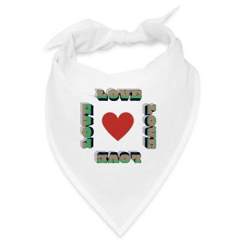 LOVE WINS Liebe Retro Motiv  - Bandana - Weiß - Vorne