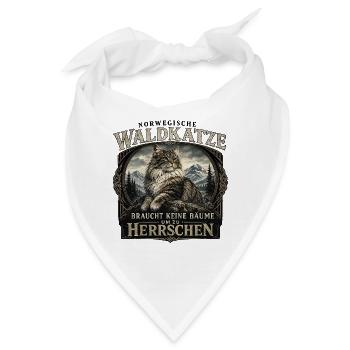 Norwegische Waldkatze: Herrschaft - Bandana - Weiß - Vorne