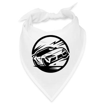Auto Rennwagen Autorennen - Bandana - Weiß - Vorne