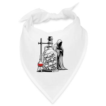 Totenkopf-Alchemie-Labor mit Sensenmann-Gotik-Kunst - Bandana - Weiß - Vorne