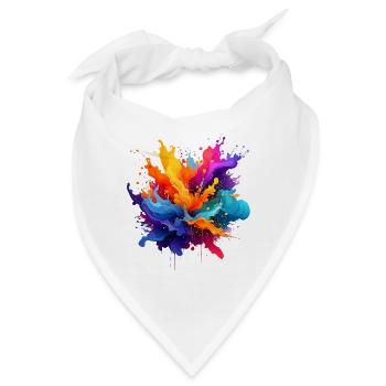 Kaleidoskopische Farbexplosion - Bandana - Weiß - Vorne