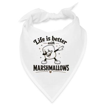 Das Leben ist besser mit Marshmallows - Bandana - Weiß - Vorne