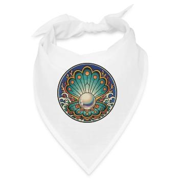 Muschelperlen-Ozean-Schimmel-Retro-Tattoo - Bandana - Weiß - Vorne