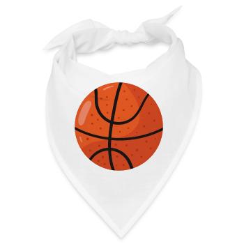 Fettes Basketball-Roundball-Symbol - Bandana - Weiß - Vorne