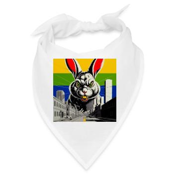 Monsterhase Wut - Bandana - Weiß - Vorne
