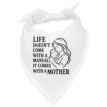 Life comes with a mother – Mutterliebe Design - Bandana - Weiß - Vorne