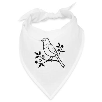 Floral Bird - Bandana - Weiß - Vorne
