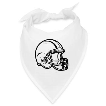 Fussballhelm-Umriss - Bandana - Weiß - Vorne