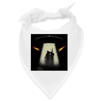 UFO-Strahlen-Entführungs-Silhouette - Bandana - Weiß - Vorne