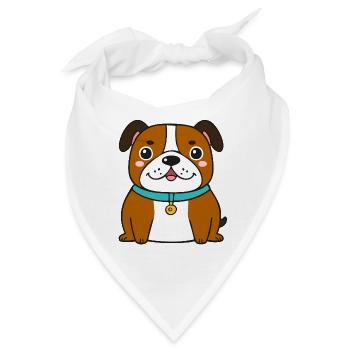 Knuffige Bulldogge (Comic) - Bandana - Weiß - Vorne