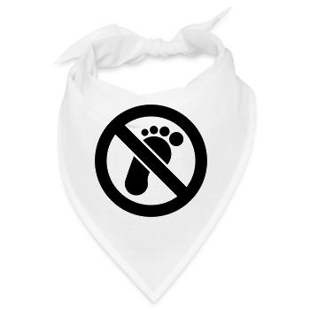 Betreten verboten. Barfußlaufen verboten - Bandana - Weiß - Vorne
