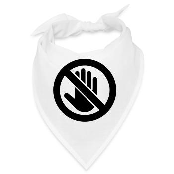 Vorsicht nicht berühren, Nicht anfassen Symbol - Bandana - Weiß - Vorne
