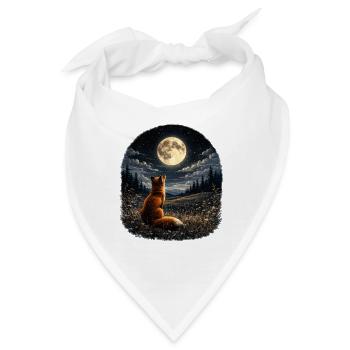 Mondlichtfuchs im Nachtwald - Bandana - Weiß - Vorne