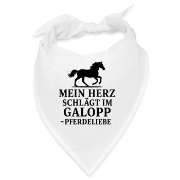 Galopp Herz – Pferdeliebe - Bandana - Weiß - Vorne