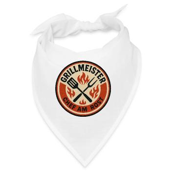 Grillmeister Chef am Rost Badge - Bandana - Weiß - Vorne