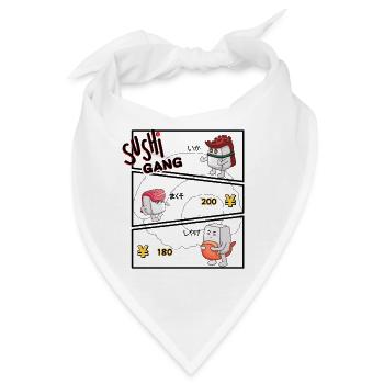 Sushi Gang Comicfiguren - Bandana - Weiß - Vorne