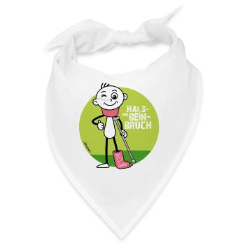 Strichel - Hals und Beinbruch - Genesungswünsche  - Bandana - Weiß - Vorne