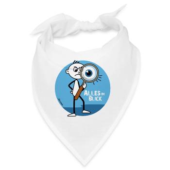 Strichel: Alles im Blick - Ein Auge drauf haben 🔎 - Bandana - Weiß - Vorne