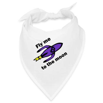 Bitcoin Rakete Violett - Bandana - Weiß - Vorne