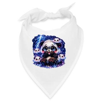 Gewitter‑Angst‑Panda – Süß, panisch & flauschig - Bandana - Weiß - Vorne