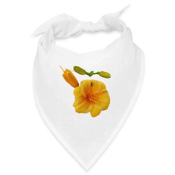 Golden_Yellow_Hemerocallis_Daylily_Flower_and_B - Bandana - Weiß - Vorne