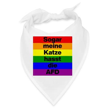 SOGAR MEINE KATZE HASST DIE AFD. NO NZS, DEMOKRAT - Bandana - Weiß - Vorne