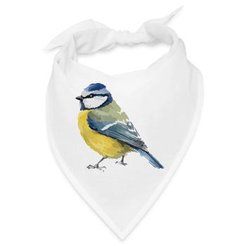 Blaumeise Farbblock-Design - Bandana - Weiß - Vorne