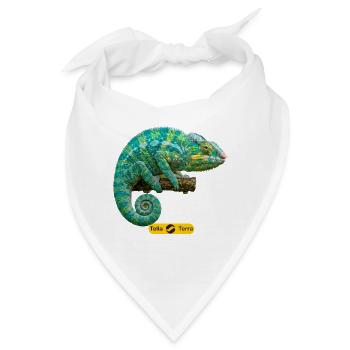 Chamäleon Türkis Smaragd Tella Terra - Bandana - Weiß - Vorne