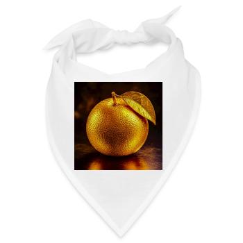 Goldorangefarbene Folie - Bandana - Weiß - Vorne