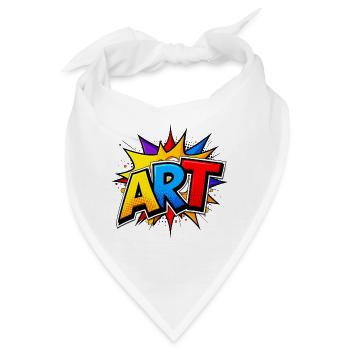 Pop-Art Explosionschrift ART - Bandana - Weiß - Vorne
