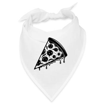 Pizzastück - Bandana - Weiß - Vorne