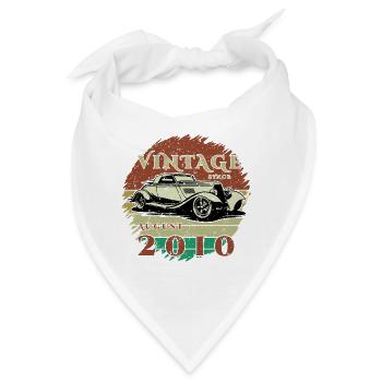 16. Geburtstag - Klassiker - Vintage since 08/2010 - Bandana - Weiß - Vorne