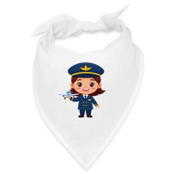 Kapitänin Cartoon Pilotin - Bandana - Weiß - Vorne