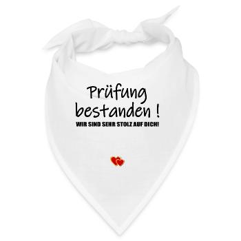 Glückwunsch Prüfung bestanden - Bandana - Weiß - Vorne