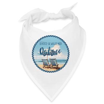 Ostsee – Er küsste sie wollte Meer - Bandana - Weiß - Vorne