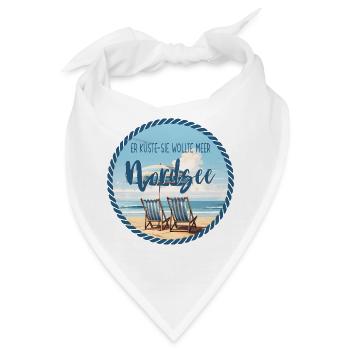 Nordsee – Er küsste sie wollte Meer - Bandana - Weiß - Vorne